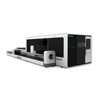Round/Square tube Exchange table Metal Plate Fiber laser cutting machine for steel aluminum with Protective cover