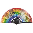 Hand Silk Fan Chinese Fan Large26" Wide Hand Painted Silk Chinese Dance Fan