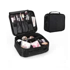 Hot Sell Fashion Custom Bulk Polyester Ziplock Organizer Recycled Black Makeup Toiletry Cosmetic Bag&Case