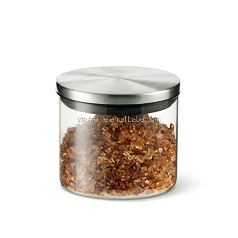 borosilicate glass jar with bamboo lid food grade kitchen food packaging GSJ-25B
