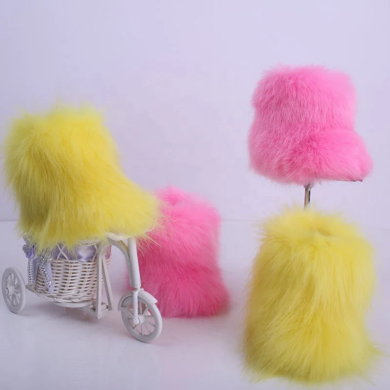 fluffy faux fur boots