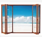customized aluminum frame bi-fold fashion foldable glass door folder doors for home