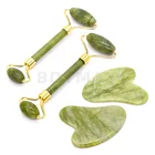 New Product Best Low Price High Quality Private Label Anti Aging Body Massage Natural Facial Green Jade Roller for face
