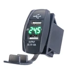 5V 4.8A motorcycle waterproof usb multi car charger socket with voltmeter