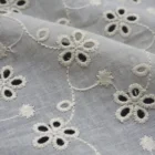 Popular selling cotton and linen flower embroidery fabric hollowed-out embroidery lace fabric