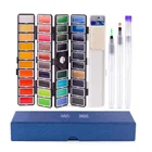 18 38 58 Vibrant Movable Colors Watercolor Paint Set With Three Water Brush Pens