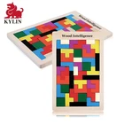 Wooden Intelligence Colorful 3D Russian Blocks Game STEM Educational Gift for Baby Kids