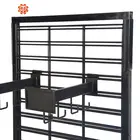 Custom floor standing metal mesh display rack metal hooks hanging display stand