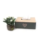 Home Decoration Facial Wood Tissue Holder Box Cover, Wooden Container Tissue Box