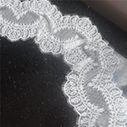 Hot sale 18*300cm nylon100% Double Edge White Eyelash Lace Trim For Dress Decor