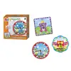 3Pcs Fashion 3D Paper Cardboard Puzzle Kids DIY Cartoon Clock with Cloth