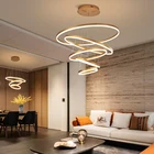 Lighting And Circuitry Design Modern Hanging Decorative Circle Rings Acrylic LED Pendant Light Gold Led Chandelier For Home Hotel Living Room