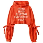 Woman Hoodies Women 2020 Custom Cotton Crop Top Woman Pullover Crop Top Oversized Hoodies For Women