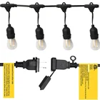 48ft Outdoor String Lights Festive Bulb String Lights E26 E27 Bulb Led Festoon Lights For Patio Party Bistro