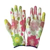 Lightweight flower printed pu coated garden gloves for women