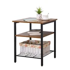 Modern Living Room Furniture Design Luxury Metal Frame Bed Wooden Side Tea End Table Set Chinese Factory