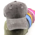 Colour 6 Hole12 Colour Blank Washed Cotton Hat 6 Panel Dad Hat Baseball Cap For Women Men