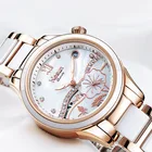 50atm waterproof fashion 316L stainless steel ceramic automatic watch custom logo quartz watch women