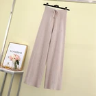 2019 Hot sale casual lace up knit wide-leg women sweater pants