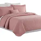 Quilted 3pcs Plain Color Queen Quilted Bedspread