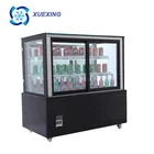 Front open square glass dessert display refrigerator showcase chiller for sale