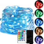 Copper String Multicolor Garden Christmas Decorative Ip65 Waterproof Remote Control Rgb Led Light