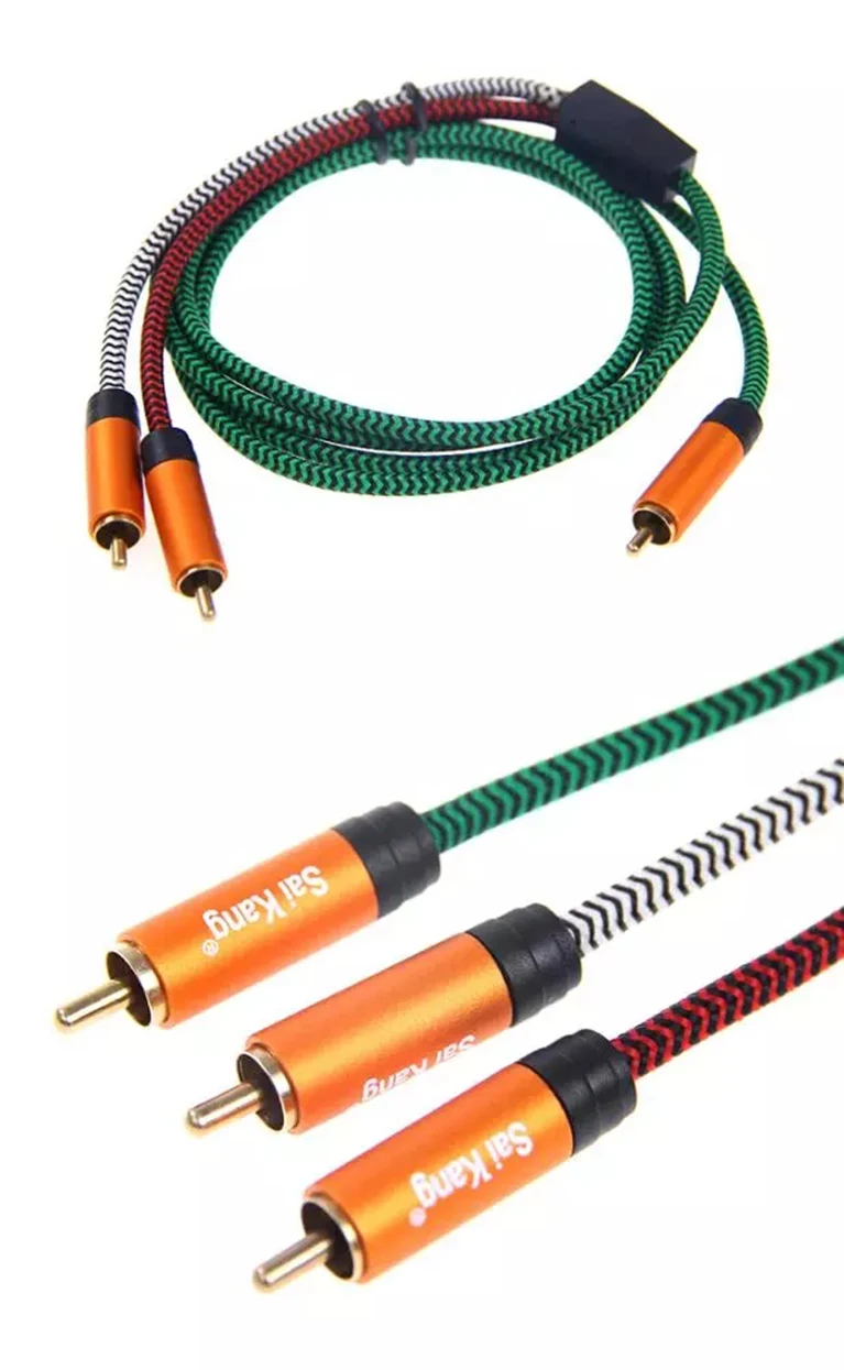 Male to Male RCA connector to 2RCA computer speaker connector audio cable - ANKUX.COM
