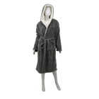 Men Women 100% polyester cozy fleece hooded sleepwear bathrobe nightwear long bathrobe with foil metal