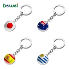 Match Top 32 Countries cabochon country Football Theme Keyring Keychain Metal