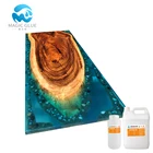 Beauty Blue Ocean Solid Wood Slab River Dining Epoxy Resin Table