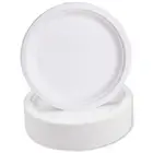 White divided 3 compartment sugarcane Bagasse portion plate