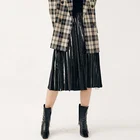 100% Polyester Vintage fashion casual pleated skirts women's
