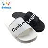 New Design Printed Black Slides Sandal Custom Shoes Man Slipper