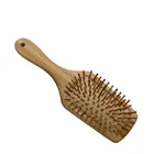 new style Custom logo laser wooden bamboo hair scalp massage brush