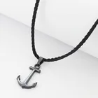 Pendant For Men Wholesale Summer 2020 Hot Sale Stainless Steel Anchor Pendant For Men Nylon Rope Necklaces Jewelry