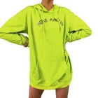 lady loose casual sweater long sleeve hooded hoody sweatshirts letter print women hoodies