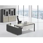 Customize beauty panel wooden office furniture modern design L shape office executive desk