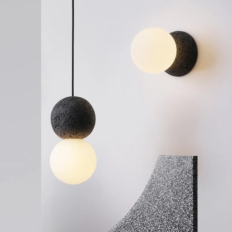 Artdecolite nordic modern design terrazzo glass round ball pendant lights