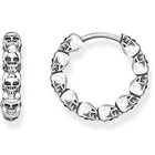 Funky Custom design skull women 925 sterling silver hoop earrings