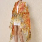 100% Scarf Fashion Ladies Long Sheer 100% Pure Silk Chiffon Custom Printed Scarves