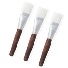 Customize Logo Wholesale Synthetic Hair Wood Face Fan Mask Brush Applicator