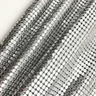 Fabric Sequin Soft Flexible Silver Aluminum Chainmail Fabric Metal Sequin Mesh Fabric For Clothing Curtains
