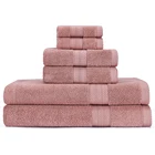 Dobby Hotel Towel Cotton High Quality Bath Towels High Quality Hotel Towel 6pcs As 1set 100% Cotton Soft Bath Towel for Sale