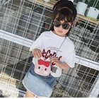 cute mini kids messenger bag round wallet pouch cartoon coin purses for little girls