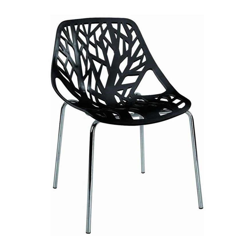Tree Branch Pattern Stackable Forest Pp Plastic Chair With Steel