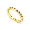 18k gold plated jewelry micro pave cz rainbow zircon wholesale rings