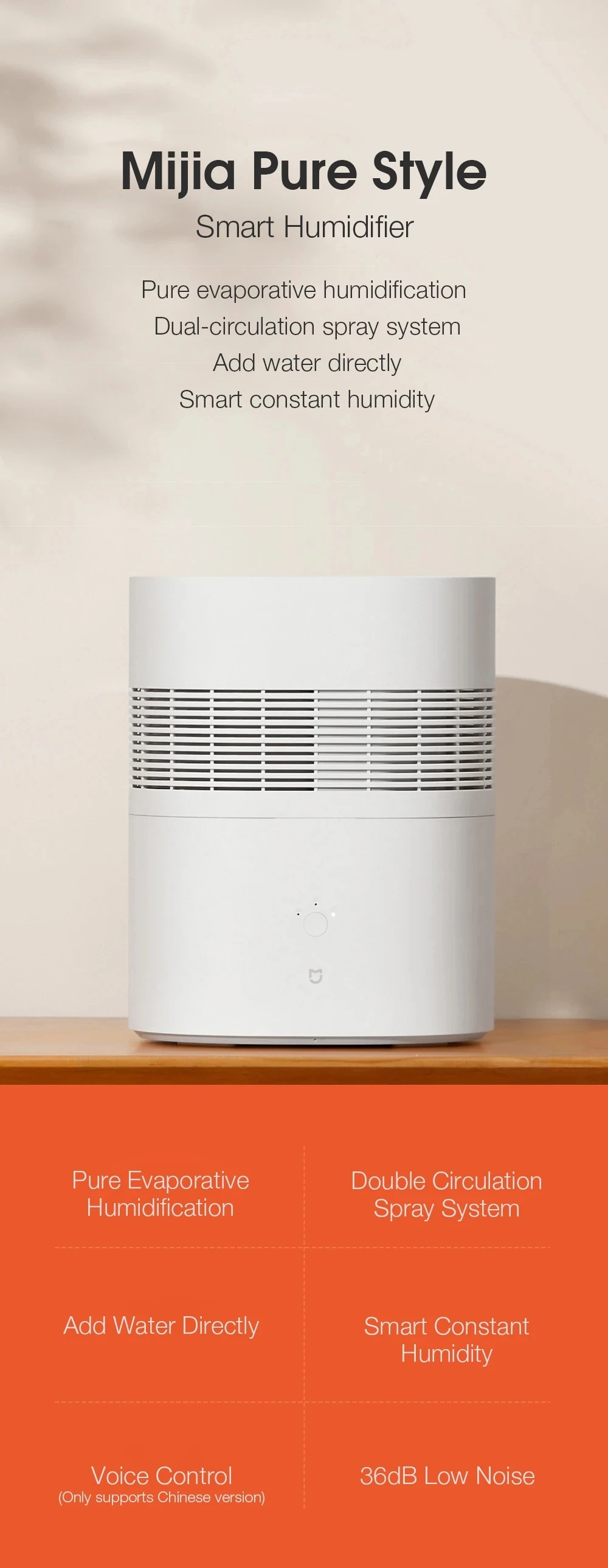 Xiaomi Mijia Pure Evaporation Smart Air Humidifier 240ml H Double