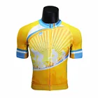 Fluorescent yellow Luxury cut cycling jersey,arm hole with mesh cycle kits, Italy power band cycling clothing