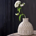 Flower european embossed ceramic round vase pot for home decor