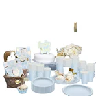 Wedding Plates Dinner Wholesale Customized Quantity White Party Handmade Matte Foil Dot Paper plate China